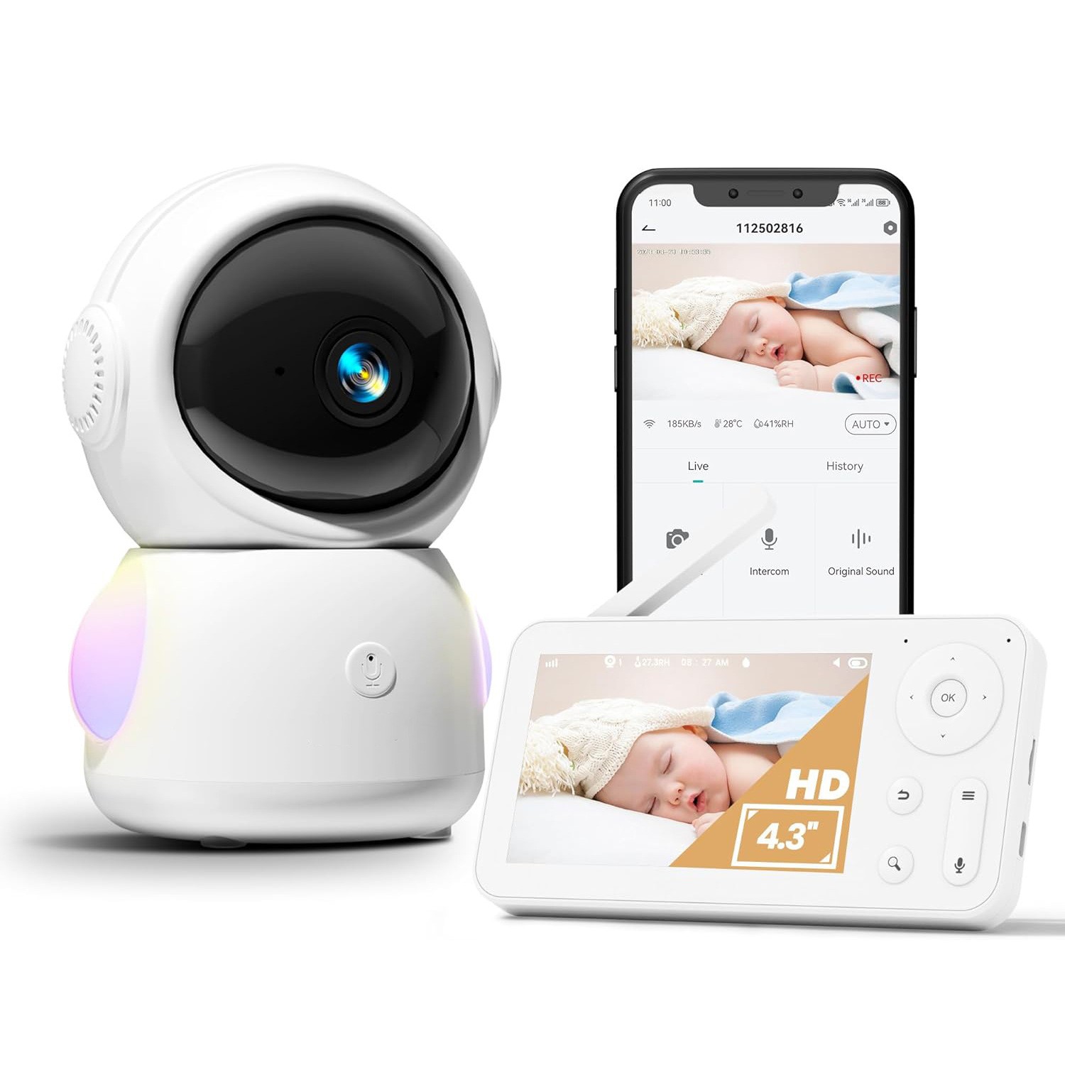 4.3Inch Screen 2MP 1080P Full  - огляд і ціна Wireless Baby Monitor