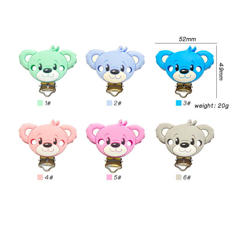 3pcs Silicone Bear Pacifier Cl - огляд і ціна Baby Products Photos