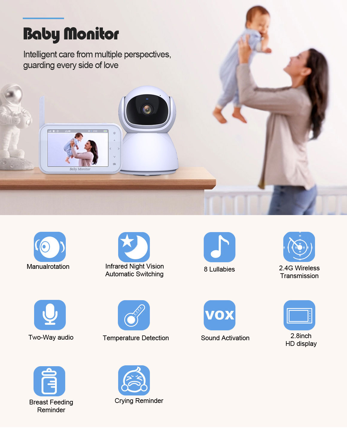 720P Wireless PTZ Baby Monitor - огляд і ціна Wireless Baby Monitor